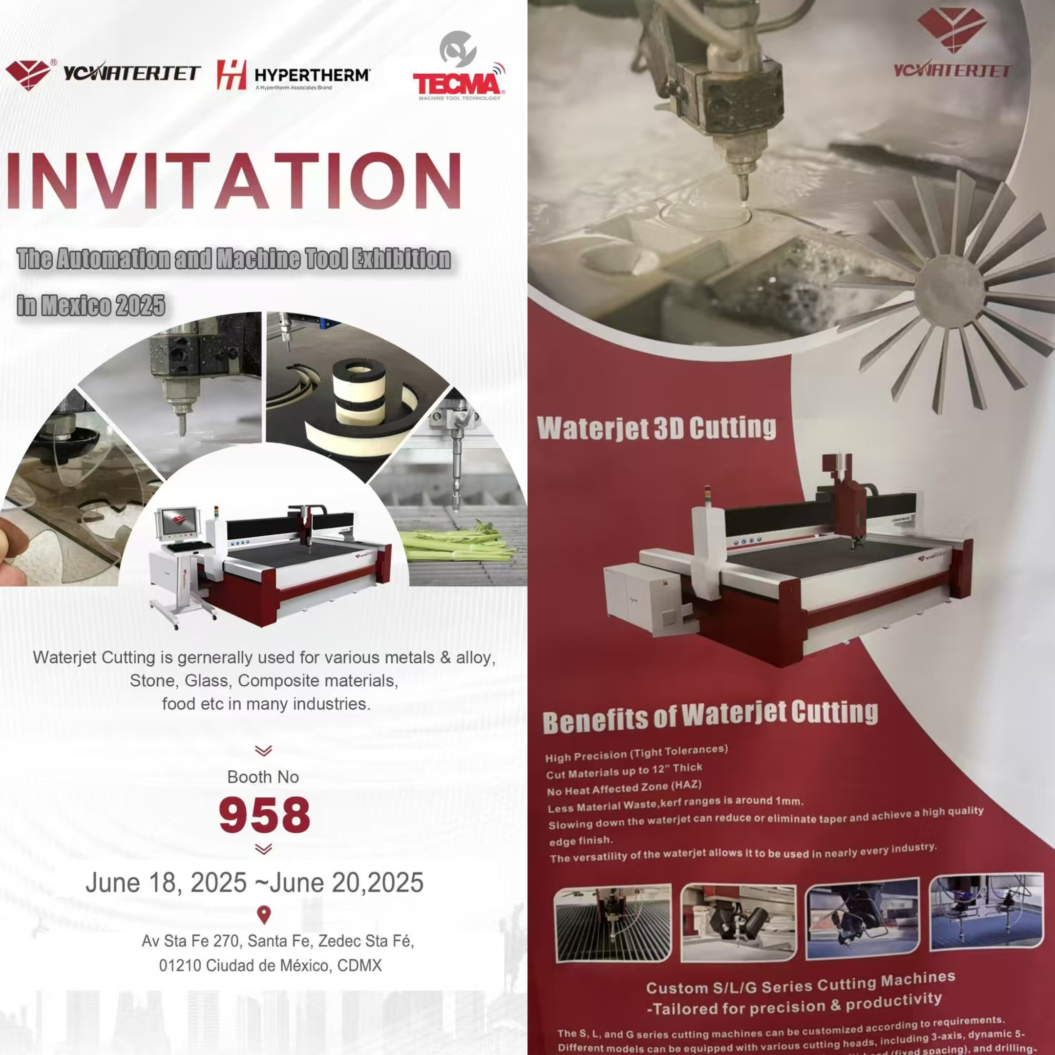 YC Waterjet сияет в Tecma Mexico, демонстрируя международное влияние технологий холодной резки