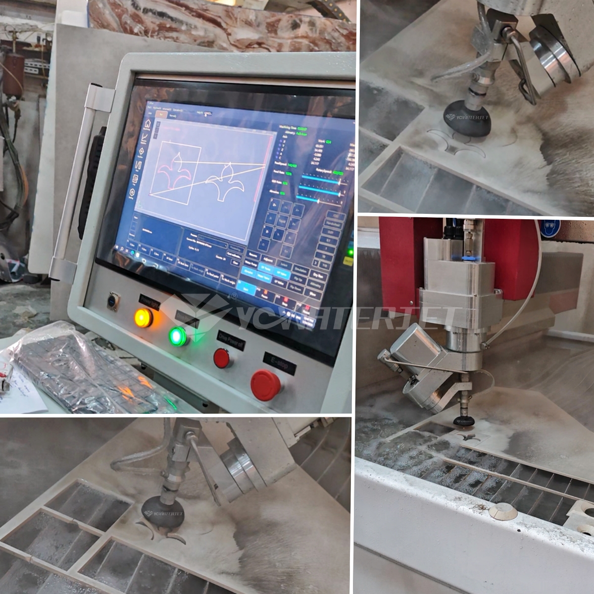 Водоструйная резка камня с узором 